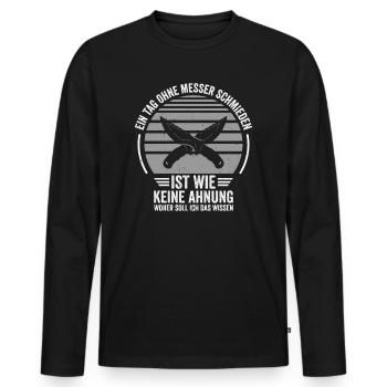 Messer Selbst Schmieden Damast Stahl Schmied - Männer Premium Bio Langarmshirt - Schwarz - Vorne - Nico (187cm)