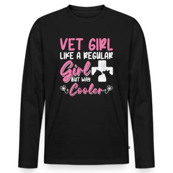 Vet Girl Like A Regular Tierarzthelferin Tierarzt - Männer Premium Bio Langarmshirt - Schwarz - Vorne - Nico (187cm)
