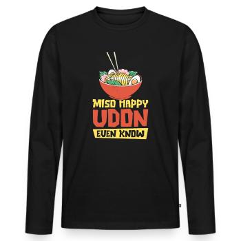 Cuisine asiatique Udon Miso Nouilles asiatiques - T-shirt manches longues Premium bio Homme - noir - Devant - Nico (187cm)