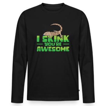 Herpétologie Lézard scinque Faune Reptiles - T-shirt manches longues Premium bio Homme - noir - Devant - Nico (187cm)