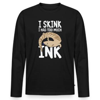 Herpétologie Lézard scinque à langue bleue Faune - T-shirt manches longues Premium bio Homme - noir - Devant - Nico (187cm)