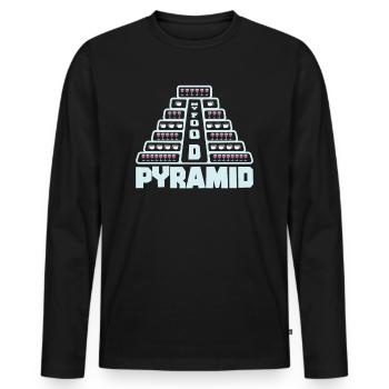 Food Pyramid Café Vin Boire - T-shirt manches longues Premium bio Homme - noir - Devant - Nico (187cm)