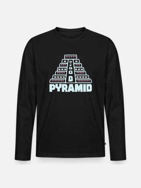 Lebensmittelpyramide Kaffee Wein Trinken - Männer Premium Bio Langarmshirt - Schwarz