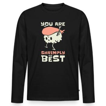 Asiatisches Essen Sushi Shrimp Essen - Männer Premium Bio Langarmshirt - Schwarz - Vorne - Nico (187cm)