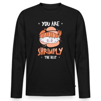 Asiatisches Essen Sushi Shrimp Essen - Männer Premium Bio Langarmshirt - Schwarz - Vorne - Nico (187cm)