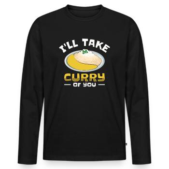 Curry South Asian Cuisine Indian Food Foodie - Men's Premium Organic Long Sleeve Shirt - black - Front - Nico (187cm)