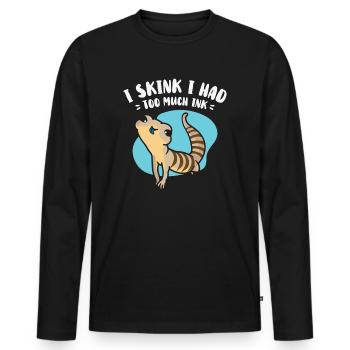 Herpétologie Lézard scinque à langue bleue Faune - T-shirt manches longues Premium bio Homme - noir - Devant - Nico (187cm)