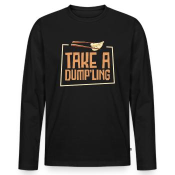 Boulettes Cuisine asiatique Fan de nourriture chinoise - T-shirt manches longues Premium bio Homme - noir - Devant - Nico (187cm)