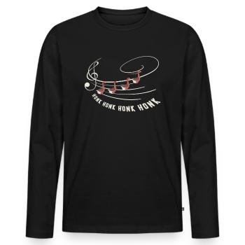 Goose Music Bird Musician Goose Lover - Men's Premium Organic Long Sleeve Shirt - black - Front - Nico (187cm)