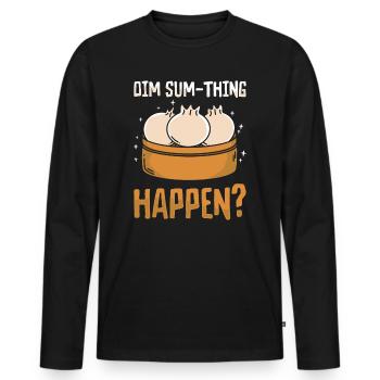 Dim Sums Cuisine asiatique Foodie - T-shirt manches longues Premium bio Homme - noir - Devant - Nico (187cm)
