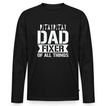 Dad Carpenter Woodworker Woodworking - Men's Premium Organic Long Sleeve Shirt - black - Front - Nico (187cm)
