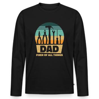 Dad Carpenter Woodworker Woodworking - Men's Premium Organic Long Sleeve Shirt - black - Front - Nico (187cm)
