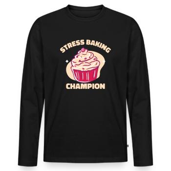 Pastry Chef Baking Champion Baked Goods Pastries - Men's Premium Organic Long Sleeve Shirt - black - Front - Nico (187cm)