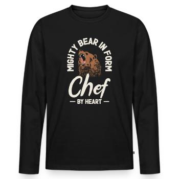 Chefkoch Beast Tierliebhaber Bär Kochende - Männer Premium Bio Langarmshirt - Schwarz - Vorne - Nico (187cm)