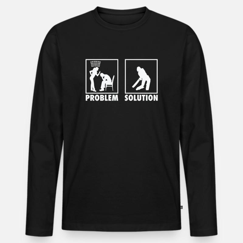 Cricket Game Cricket Player Statement Problem Männer Premium Bio Langarmshirt
