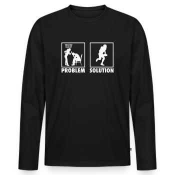 Football Football Players Statement Problem - Männer Premium Bio Langarmshirt - Schwarz - Vorne - Nico (187cm)