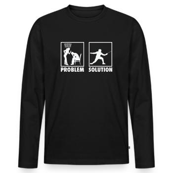Fencing Fencer Statement Problem Solution. - Männer Premium Bio Langarmshirt - Schwarz - Vorne - Nico (187cm)
