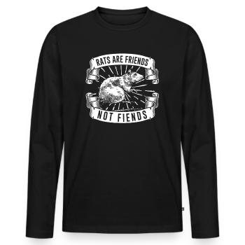 Rats Are Friends Rodent Fiends Rat Owner - Männer Premium Bio Langarmshirt - Schwarz - Vorne - Nico (187cm)