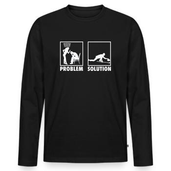 Curling Winter Sports Athletes Statement Problem - Men's Premium Organic Long Sleeve Shirt - black - Front - Nico (187cm)