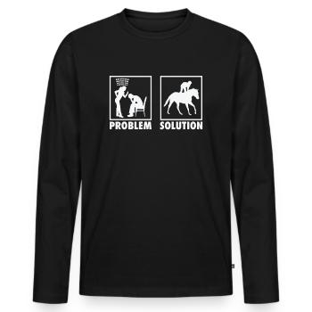 Horse Racing Horse Racers Statement Problem - Männer Premium Bio Langarmshirt - Schwarz - Vorne - Nico (187cm)