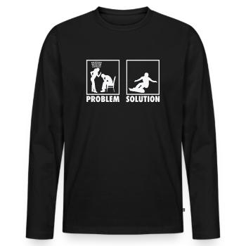 Snowboarding Snowboarder Athletes Statement - Men's Premium Organic Long Sleeve Shirt - black - Front - Nico (187cm)