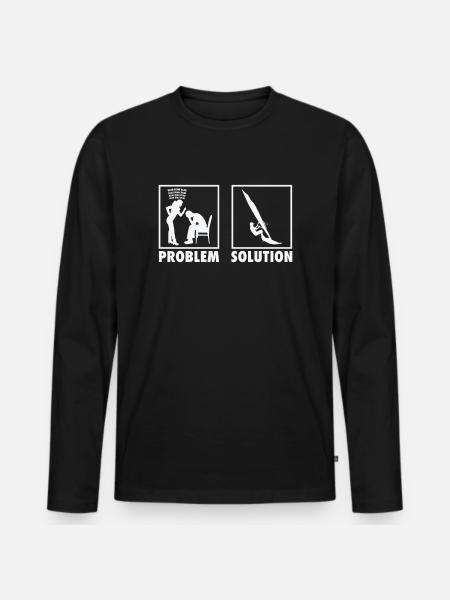 Windsurfing Windsurfer Statement Problem Solution. - Männer Premium Bio Langarmshirt - Schwarz