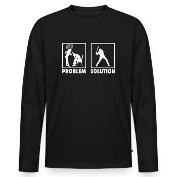 Baseball Baseball Players Statement Problem - Männer Premium Bio Langarmshirt - Schwarz - Vorne - Nico (187cm)