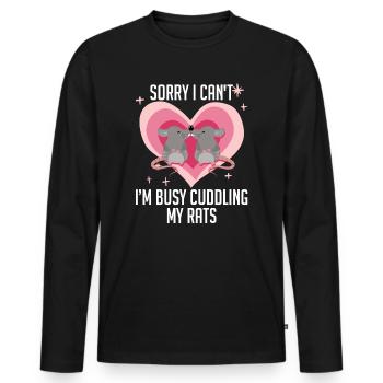 Rat Cuddling Pet Owner Rodent Rat Lovers - Männer Premium Bio Langarmshirt - Schwarz - Vorne - Nico (187cm)