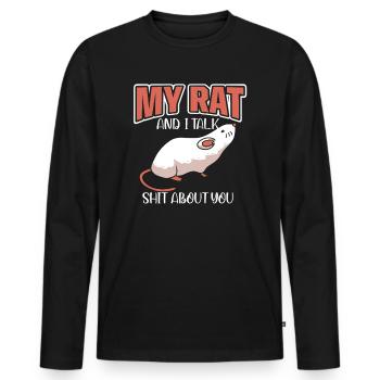 Rat Rodent Rat Lovers Mouse Pet - Männer Premium Bio Langarmshirt - Schwarz - Vorne - Nico (187cm)