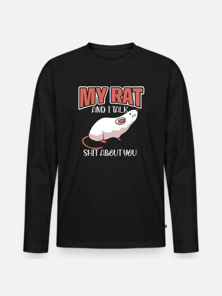 Rat Rodent Rat Lovers Mouse Pet - Men's Premium Organic Long Sleeve Shirt - black
