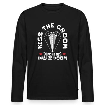 Jour de mariage de célibataire Fate Kisser - T-shirt manches longues Premium bio Homme - noir - Devant - Nico (187cm)
