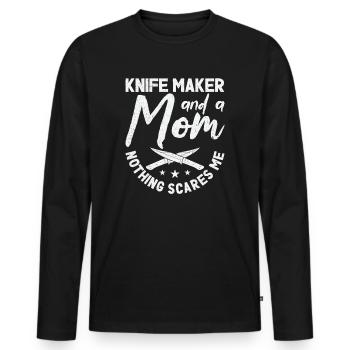 Messer Selbst Schmieden Damast Stahl Schmied - Männer Premium Bio Langarmshirt - Schwarz - Vorne - Nico (187cm)
