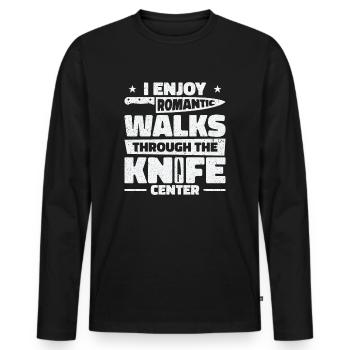 Couteau Auto Forgeron Damascus Steel - T-shirt manches longues Premium bio Homme - noir - Devant - Nico (187cm)