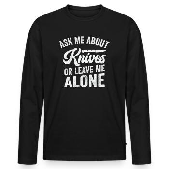 Messer Selbst Schmieden Damast Stahl Schmied - Männer Premium Bio Langarmshirt - Schwarz - Vorne - Nico (187cm)