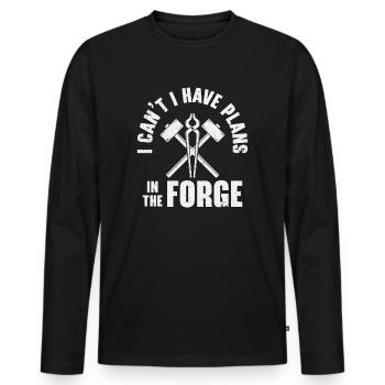 Messer Selbst Schmieden Damast Stahl Schmied - Männer Premium Bio Langarmshirt - Schwarz - Vorne - Nico (187cm)