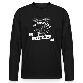 Energy Medicine Reiki Crystals Energy Healer - Men's Premium Organic Long Sleeve Shirt - black - Front - Nico (187cm)