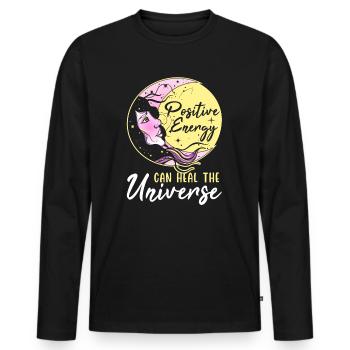 Energy Medicine Positive Energy Healing - Männer Premium Bio Langarmshirt - Schwarz - Vorne - Nico (187cm)