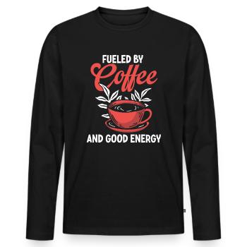 Positive Energy Coffee Energy Healer Coffee Addict - T-shirt manches longues Premium bio Homme - noir - Devant - Nico (187cm)