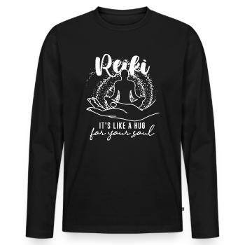 Médecine énergétique Reiki Soul Praticien Énergie - T-shirt manches longues Premium bio Homme - noir - Devant - Nico (187cm)