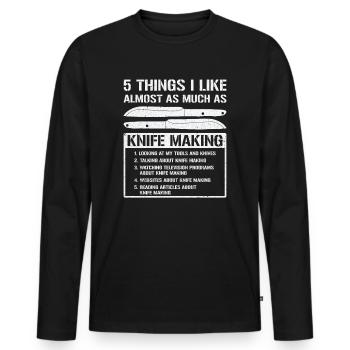 Knifemaking Knife Making Bladesmith Smithing Knife - Men's Premium Organic Long Sleeve Shirt - black - Front - Nico (187cm)