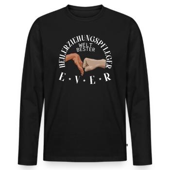 World best curative education nurse nurse HEP - Men's Premium Organic Long Sleeve Shirt - black - Front - Nico (187cm)