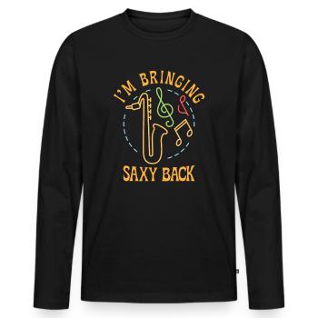 Musique Saxophone Musique classique Saxophoniste - T-shirt manches longues Premium bio Homme - noir - Devant - Nico (187cm)