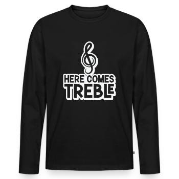 Music Treble Clef Music Symbol Musician - Men's Premium Organic Long Sleeve Shirt - black - Front - Nico (187cm)