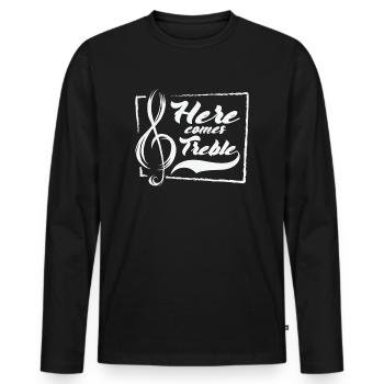 Music Treble Clef Music Symbol Musician - Men's Premium Organic Long Sleeve Shirt - black - Front - Nico (187cm)