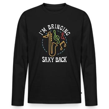 Musique Saxophone Musique classique Saxophoniste - T-shirt manches longues Premium bio Homme - noir - Devant - Nico (187cm)
