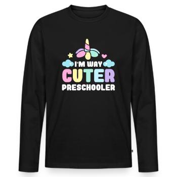 Enfants d’âge préscolaire Retour à l’école Way Cuter pour les filles - T-shirt manches longues Premium bio Homme - noir - Devant - Nico (187cm)