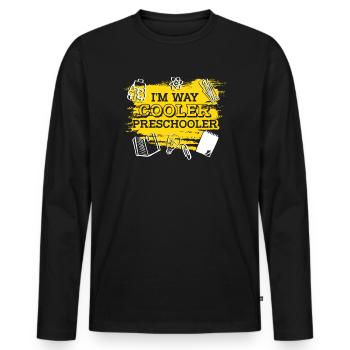 Les enfants d’âge préscolaire retour à l’école beaucoup plus cool pour les garçons - T-shirt manches longues Premium bio Homme - noir - Devant - Nico (187cm)