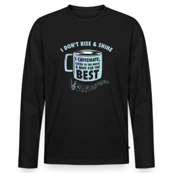 Music Coffee Music Fan Breakfast Songs - Men's Premium Organic Long Sleeve Shirt - black - Front - Nico (187cm)