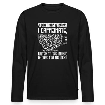 Music Coffee Music Fan Breakfast Songs - Men's Premium Organic Long Sleeve Shirt - black - Front - Nico (187cm)