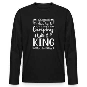 Camping Camper Outdoor Mountain Camping Place - Men's Premium Organic Long Sleeve Shirt - black - Front - Nico (187cm)